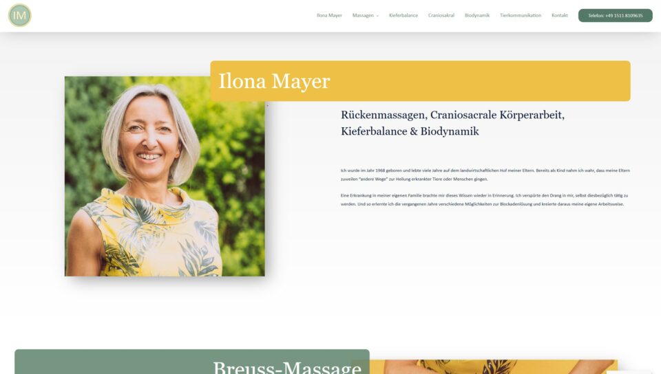 Individuelle Webentwicklung für Ilona-Mayer von Programmierer Georg Schiess aus Weingarten