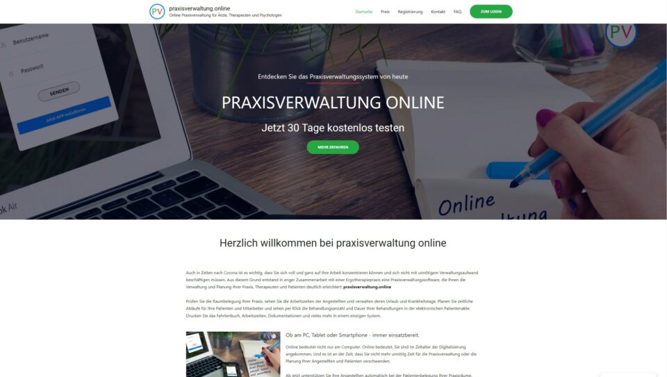 Individuelle Webentwicklung für Praxisverwaltung online von Programmierer Georg Schiess aus Weingarten